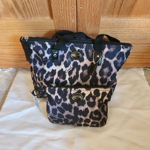 GETAWAY OCELOT PRINT PACKABLE WEEKENDER (COACH F77405)SILVER/BLACK